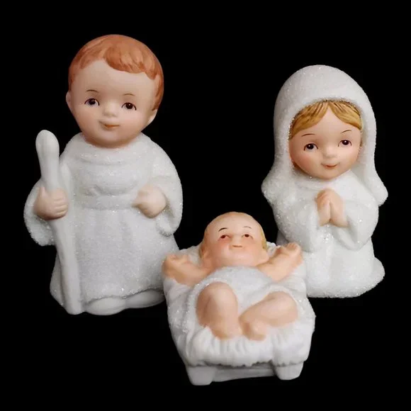 Vintage Homco Ceramic Nativity Scene 10pc Set #5609 Christmas - Picture 4 of 10